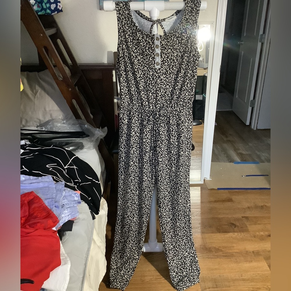 ADORA Monochrome Leopard Print Jumpsuit